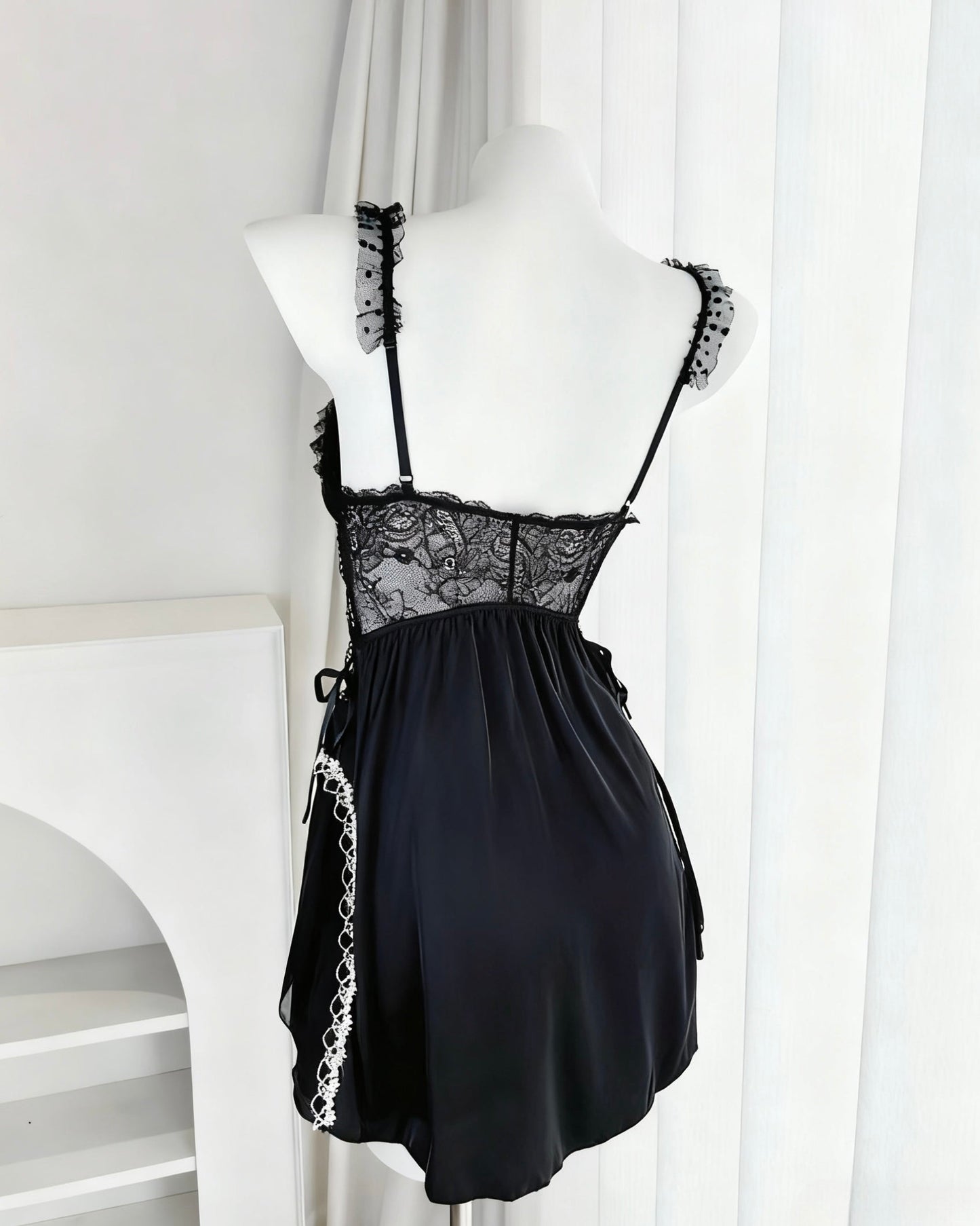 Maisie Satin Nightie in Black