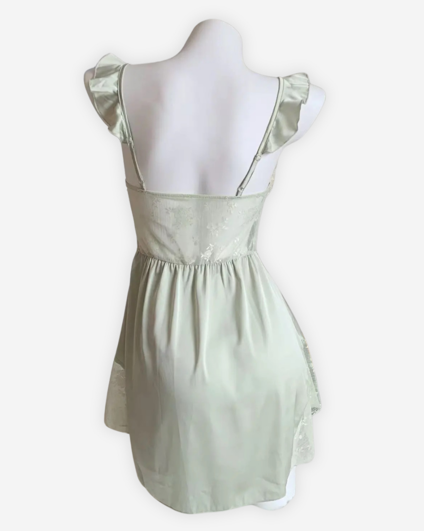 Athena Lace Nightie in Sage Green