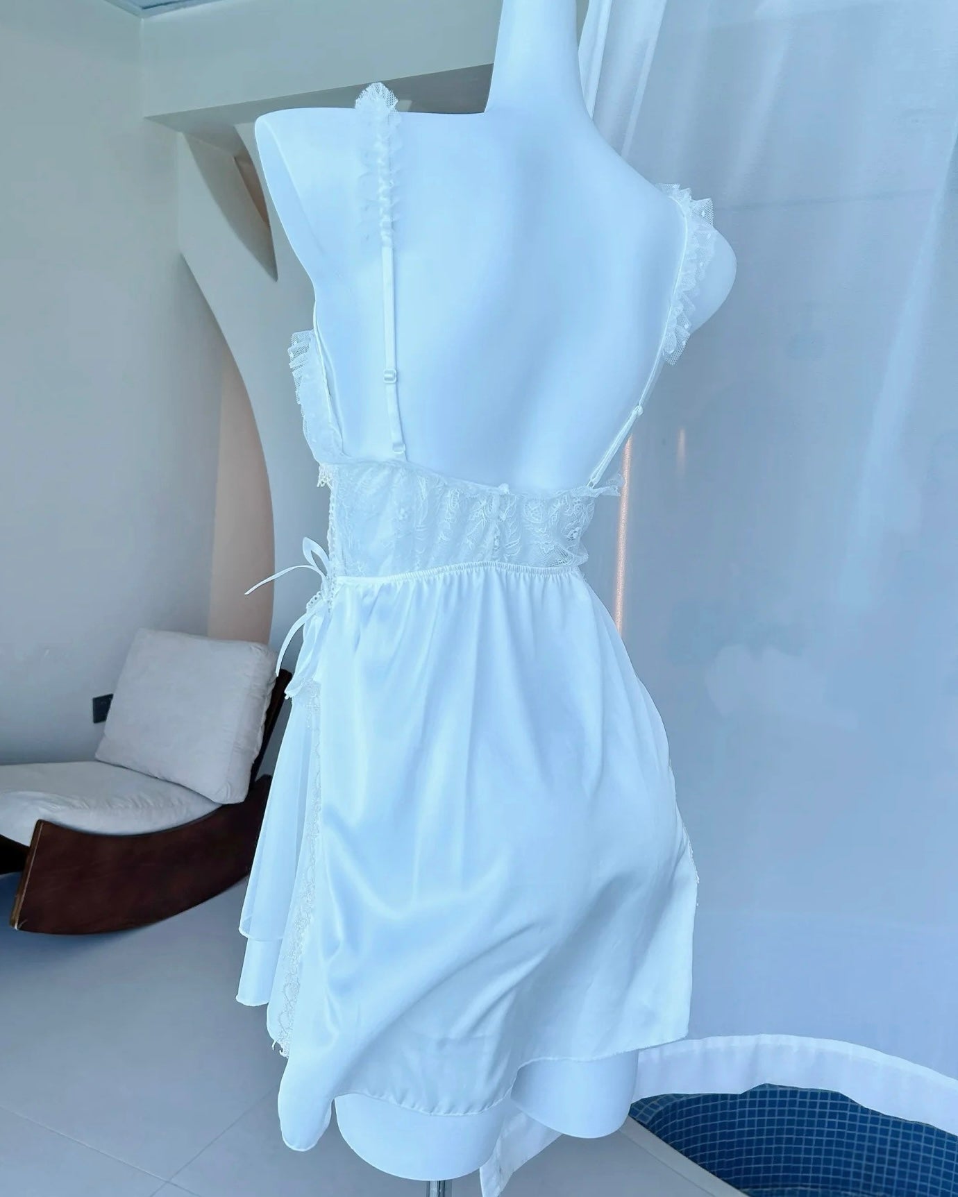 Maisie Satin Nightie in White