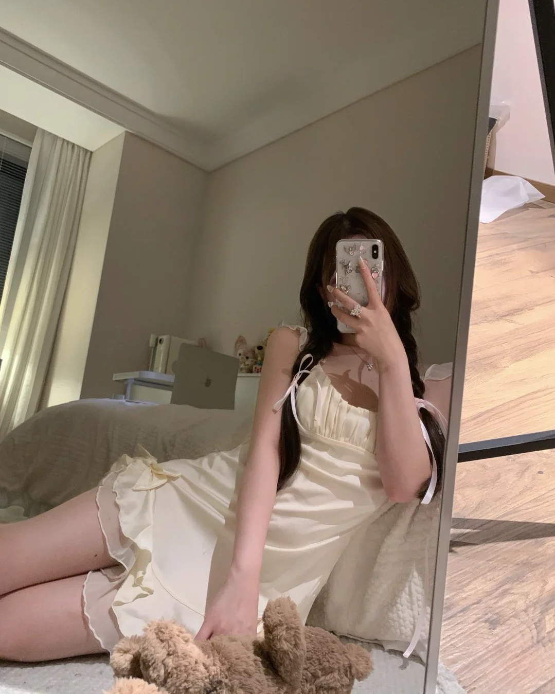 Emmie Satin Nightie in Butter Yellow