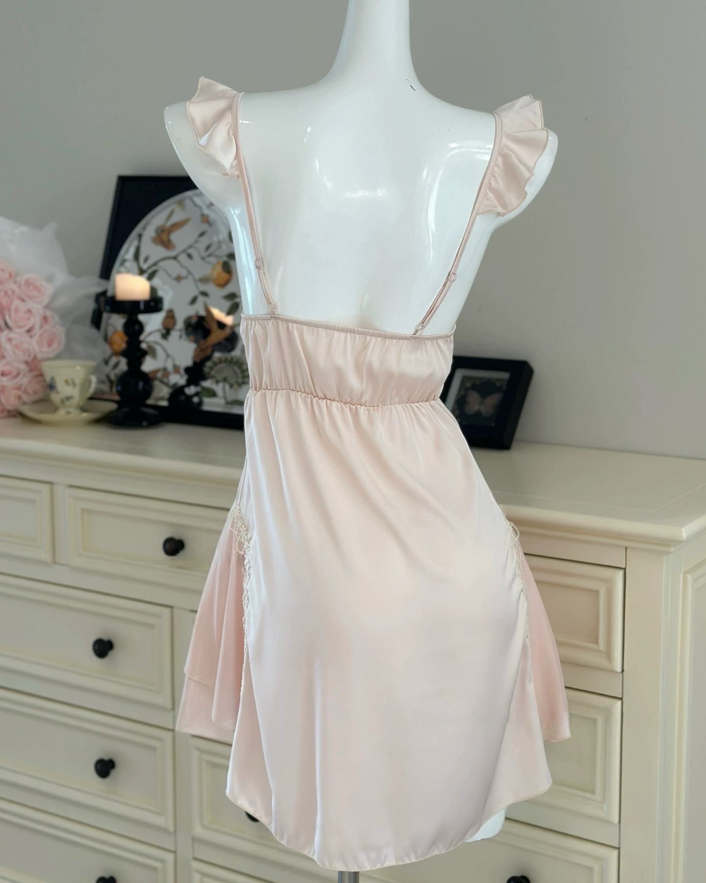 Angelica Satin Nightie in Baby Pink