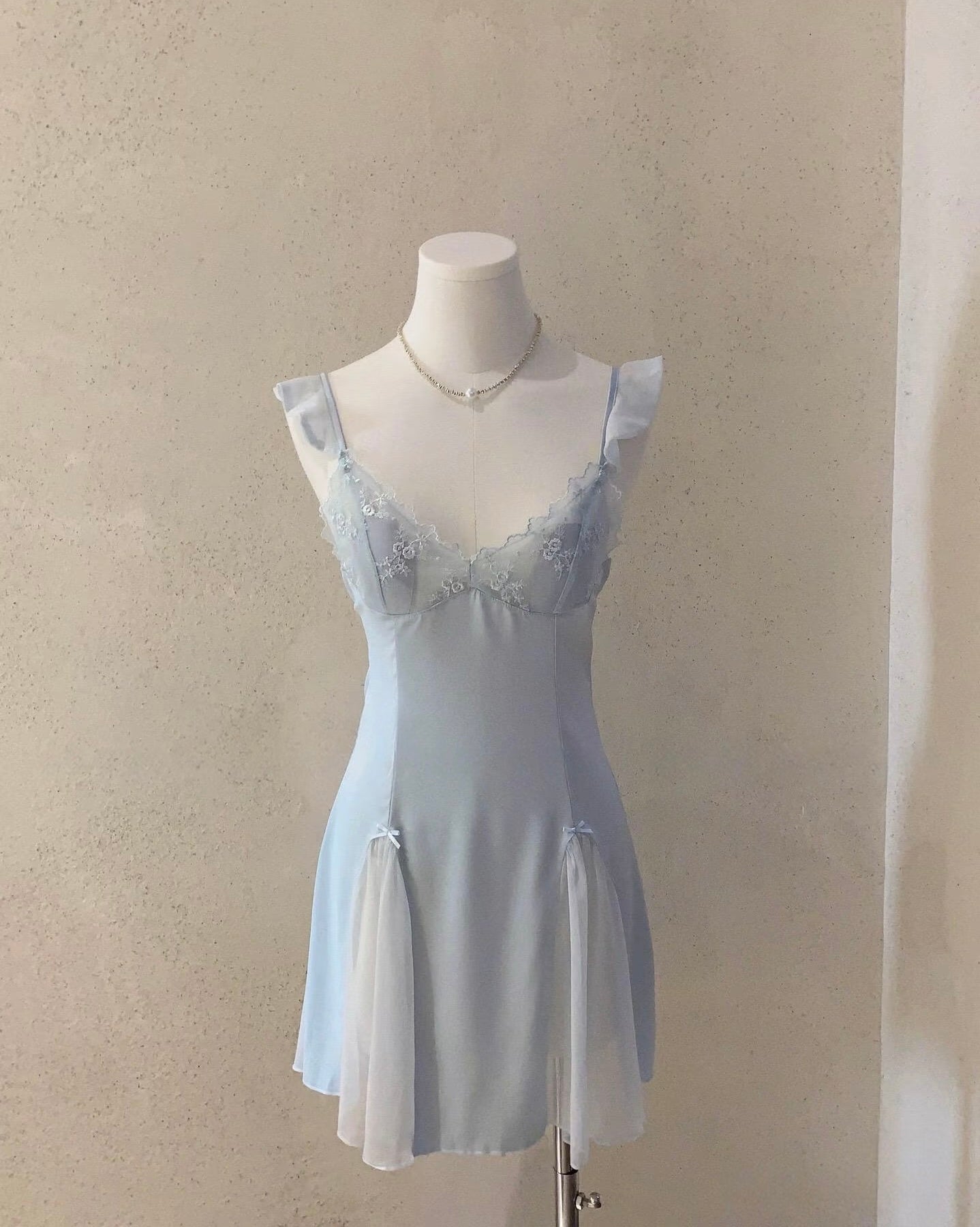 Layla Satin Nightie in Baby Blue