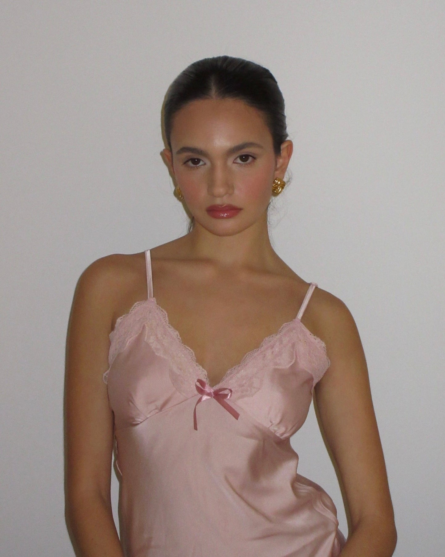 Nuisette Satinée Lisette en Rose Poudré