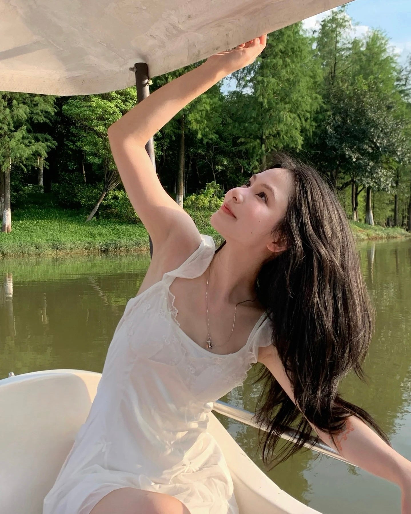 Layla Satin Nightie in White