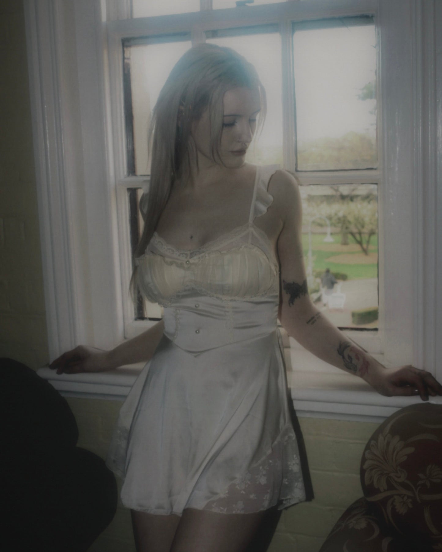 Athena Lace Nightie in Champagne Gold