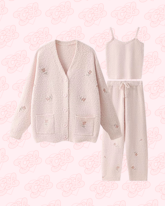 Fluffy 3-Piece Pajama Set