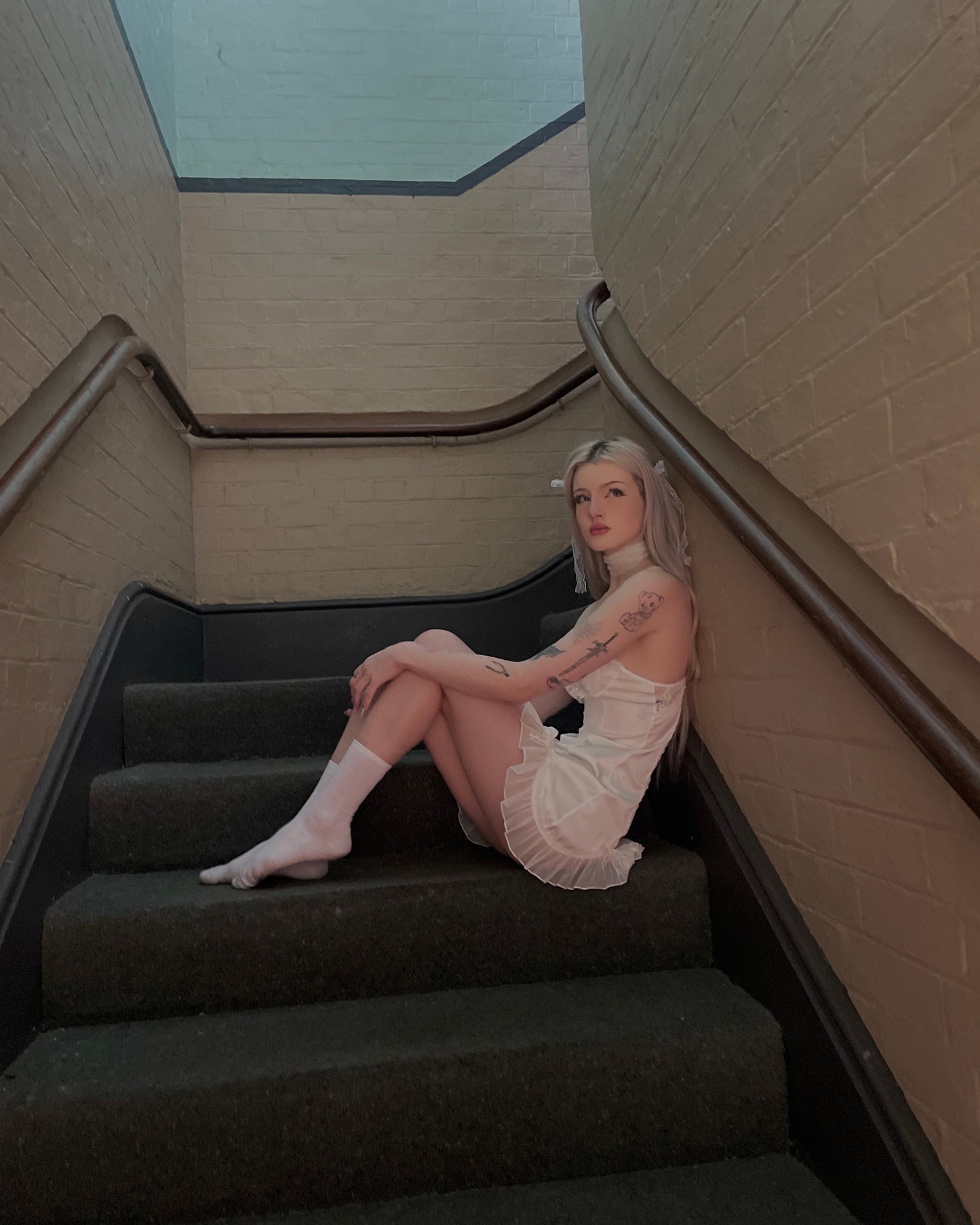 Heather Satin Nightie in White