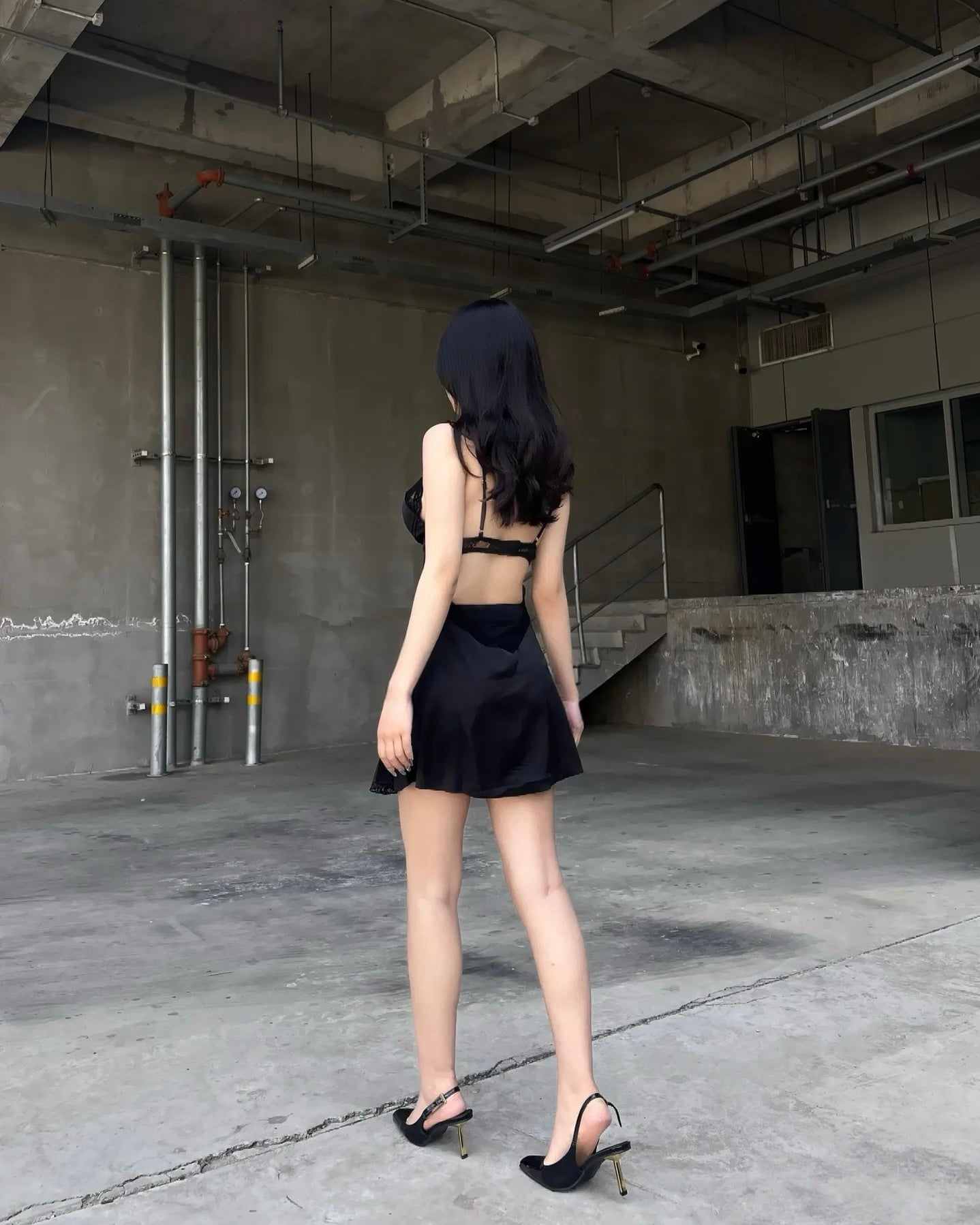 Nuisette Juliet en Satin Noir