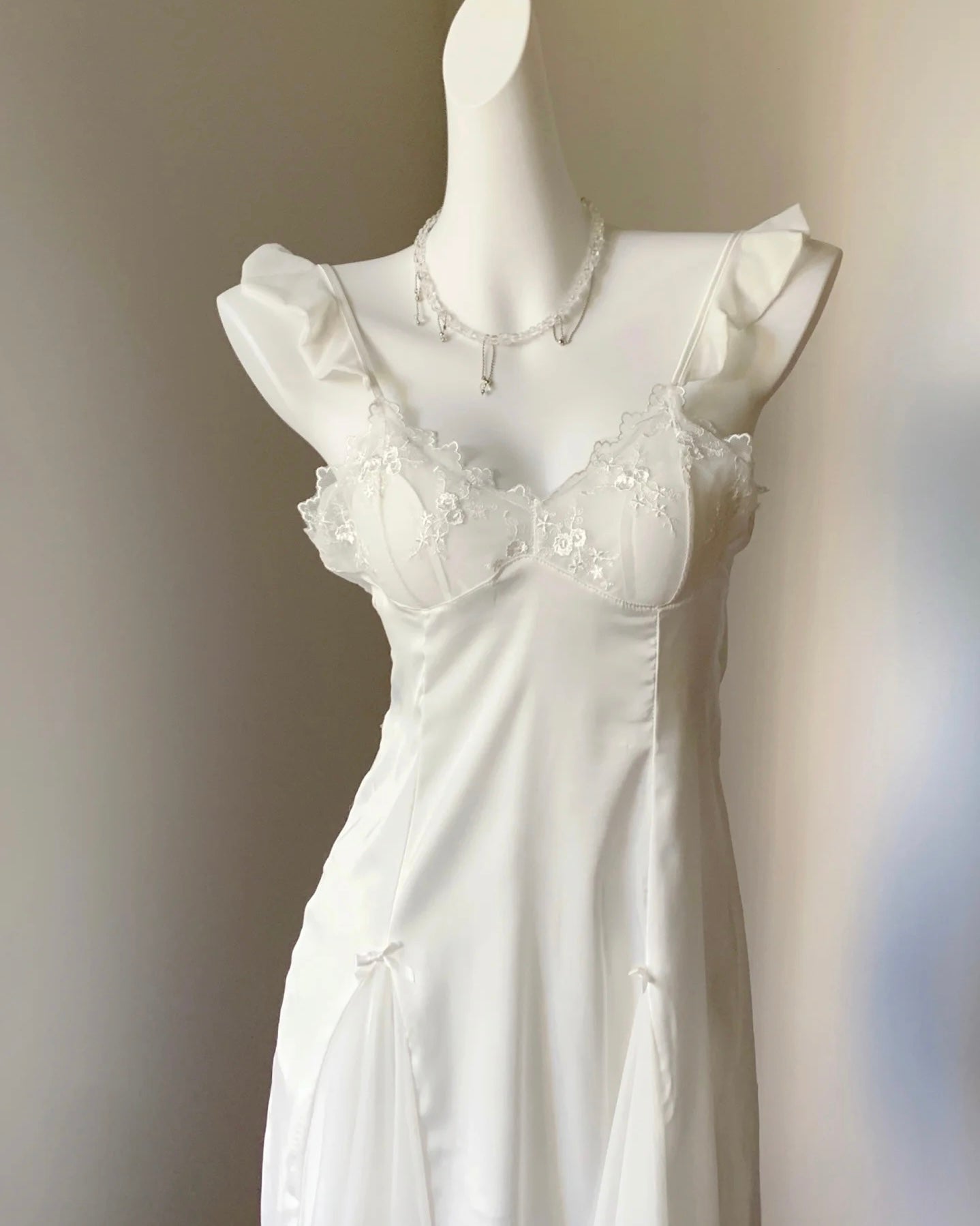 Layla Satin Nightie in White