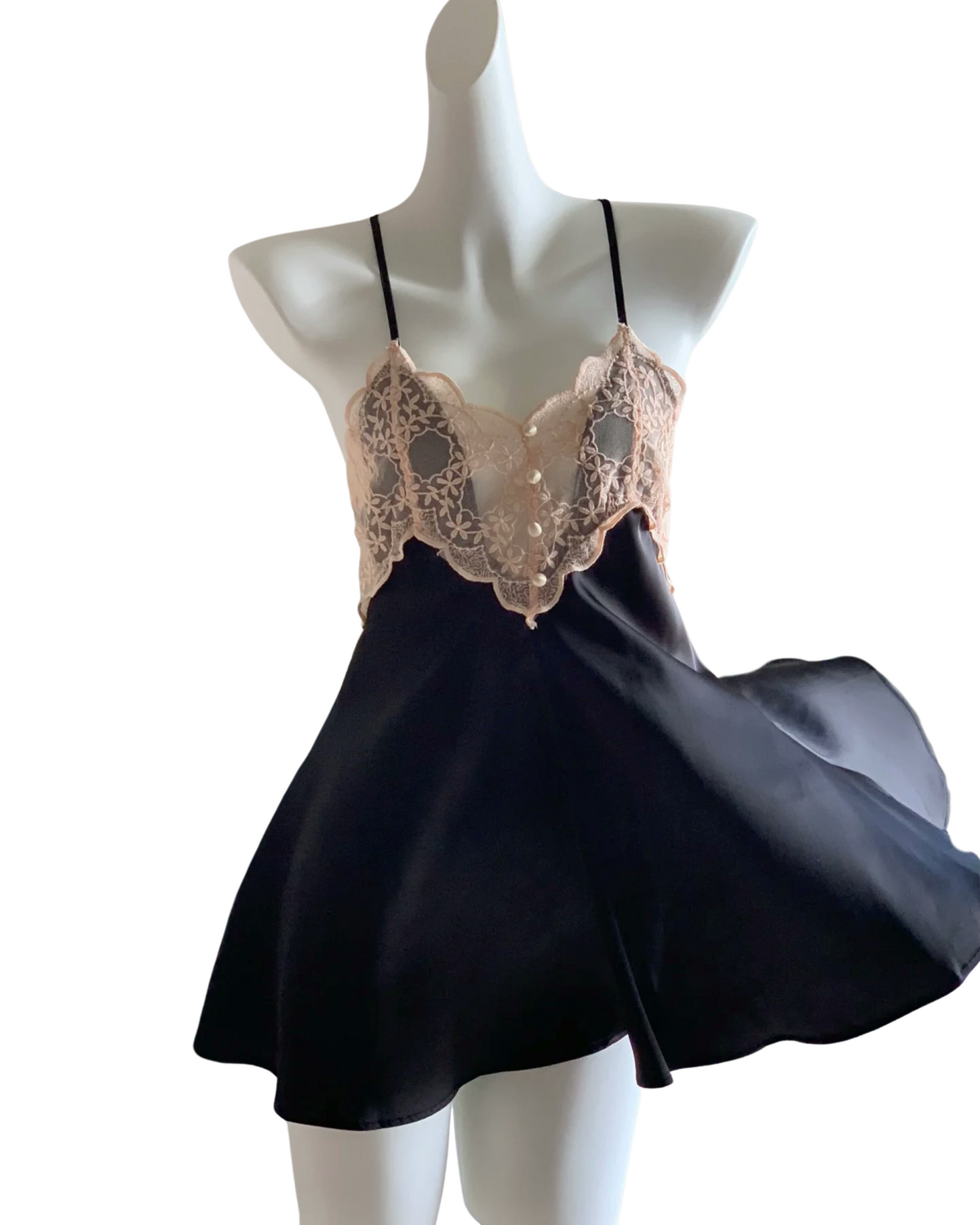 Bethany Lace Nightie in Black