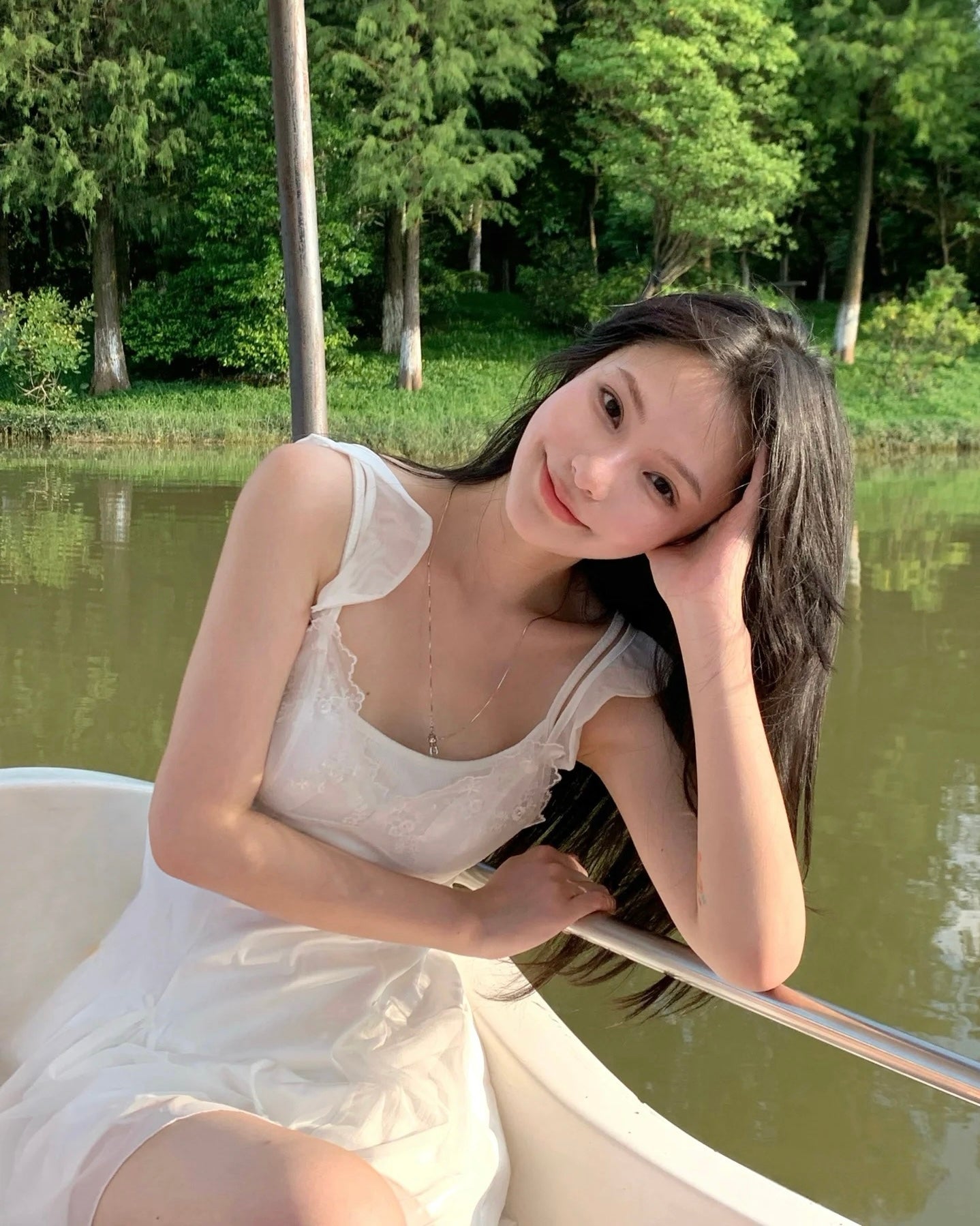 Layla Satin Nightie in White