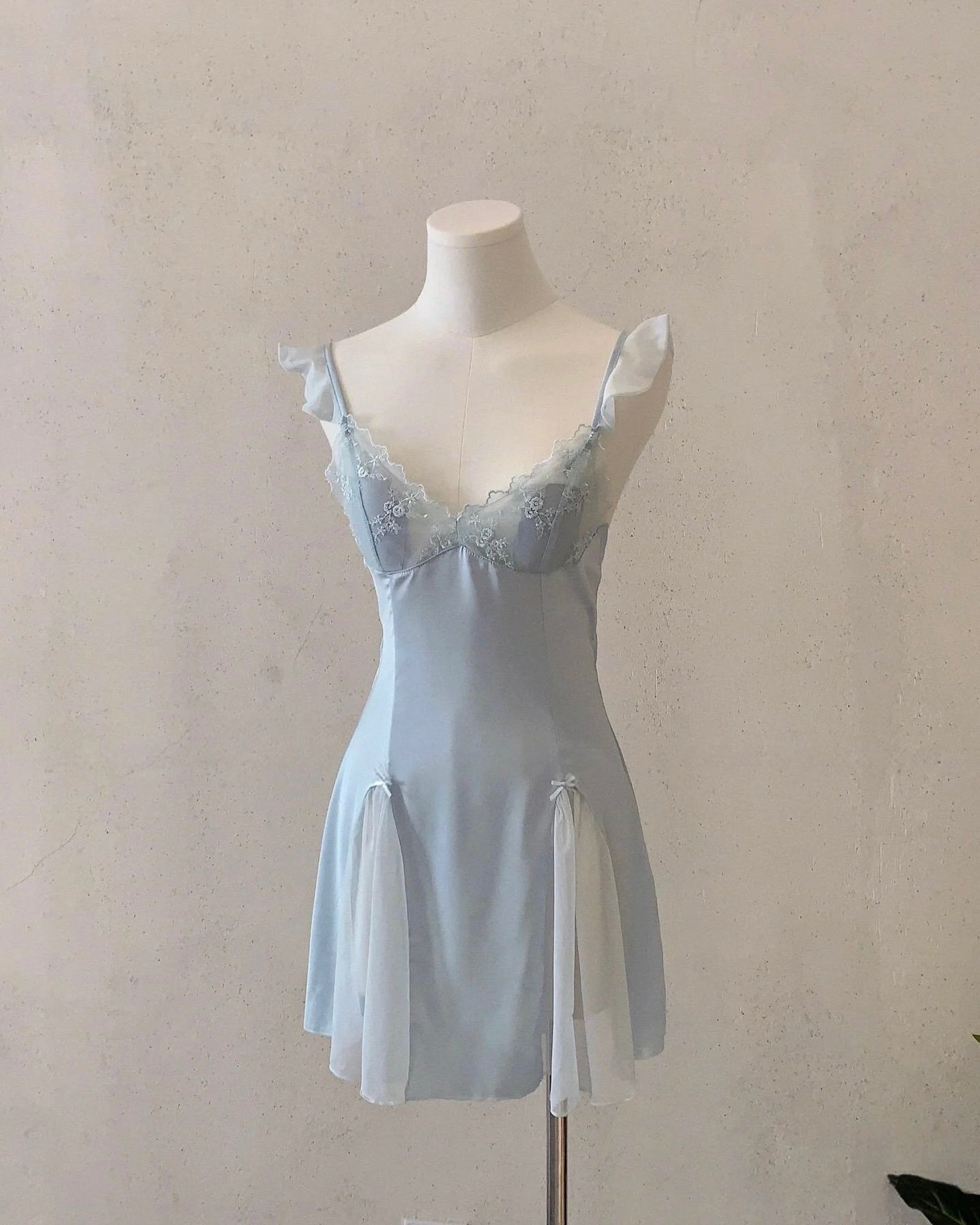 Layla Satin Nightie in Baby Blue