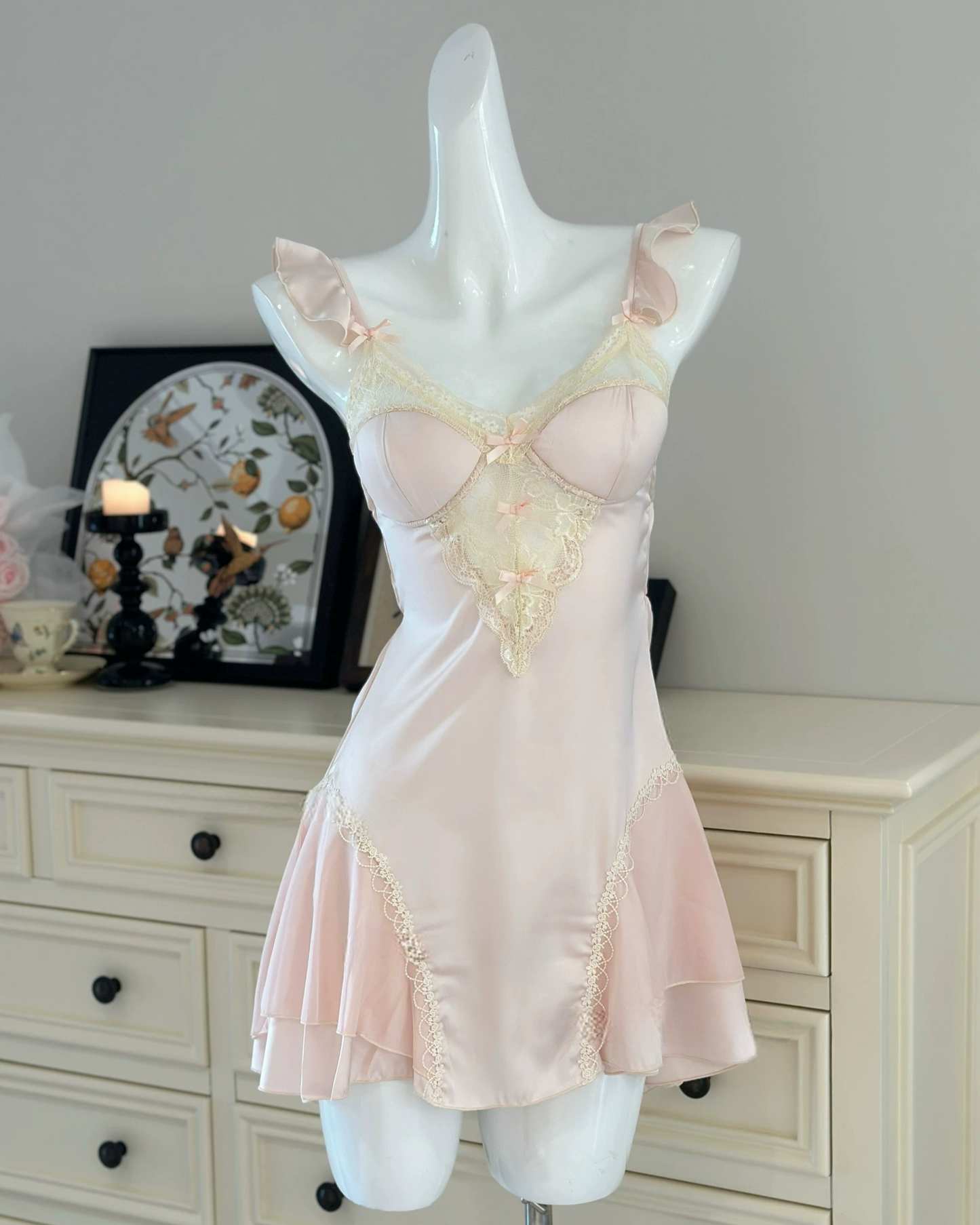 Angelica Satin Nightie in Baby Pink