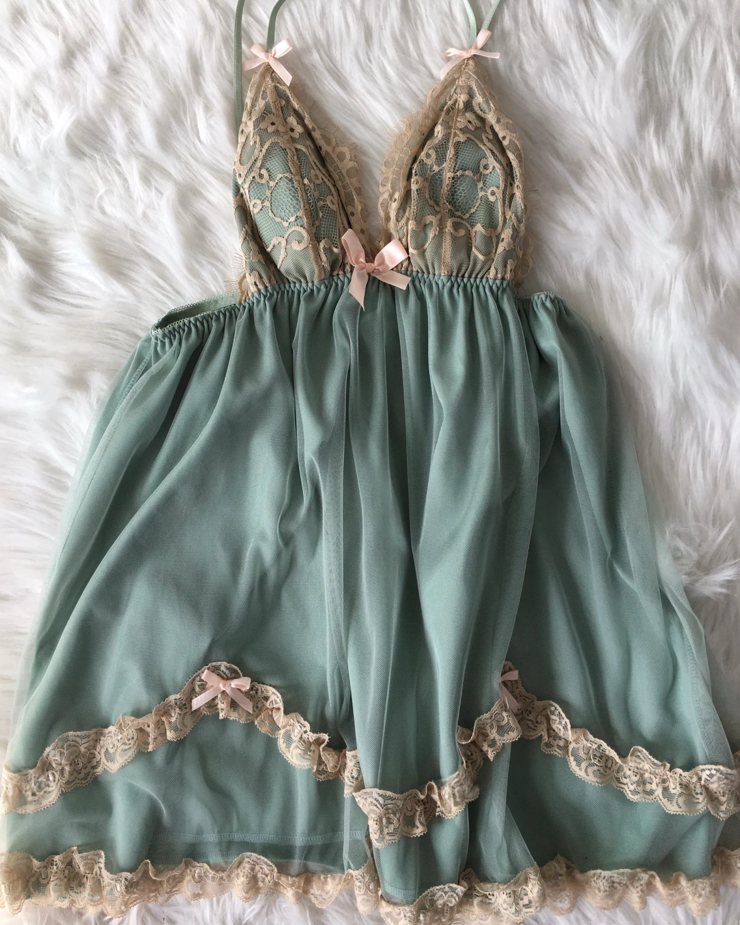 Nuisette Princesse Féerique en Mousseline Verte