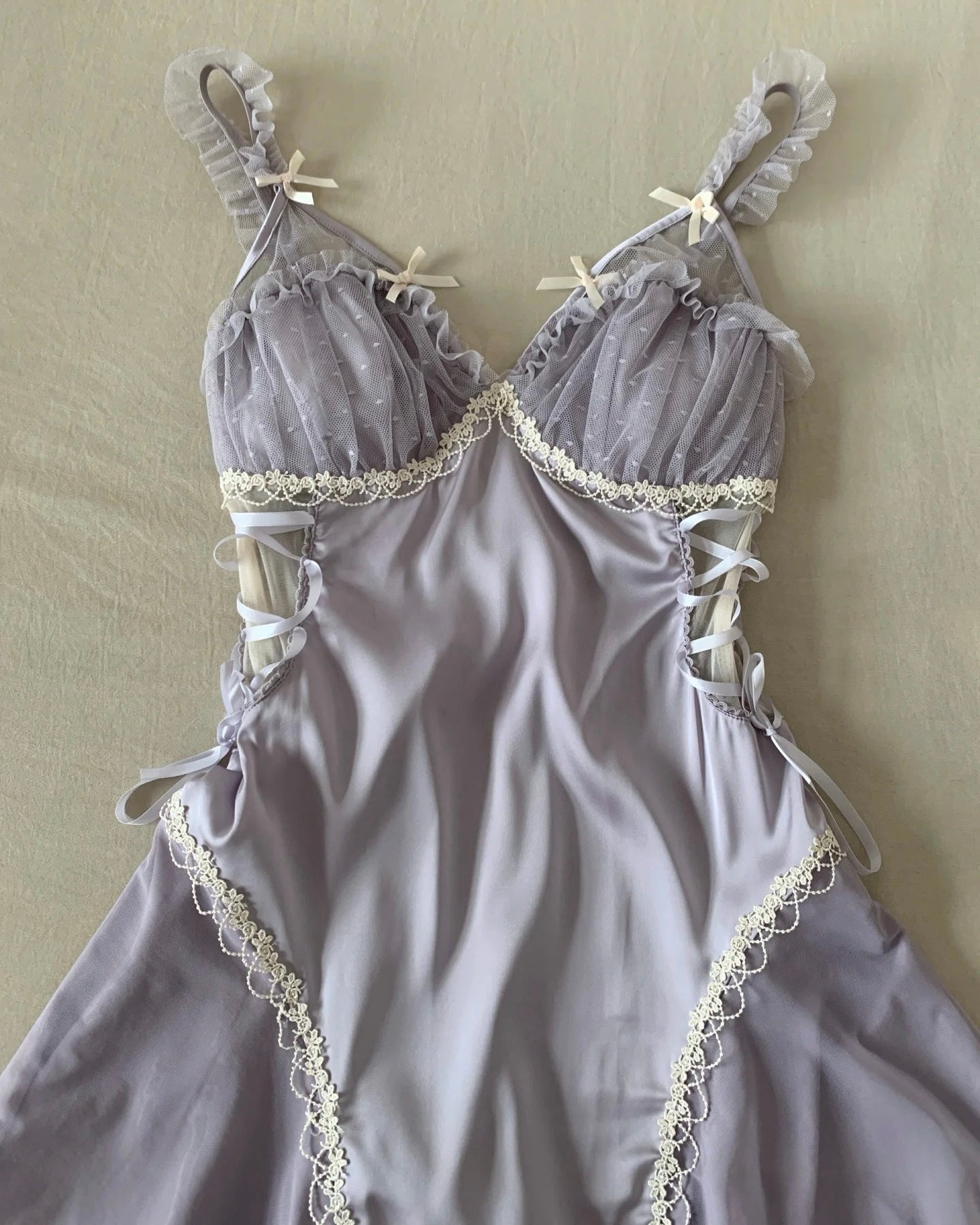 Maisie Satin Nightie in Purple