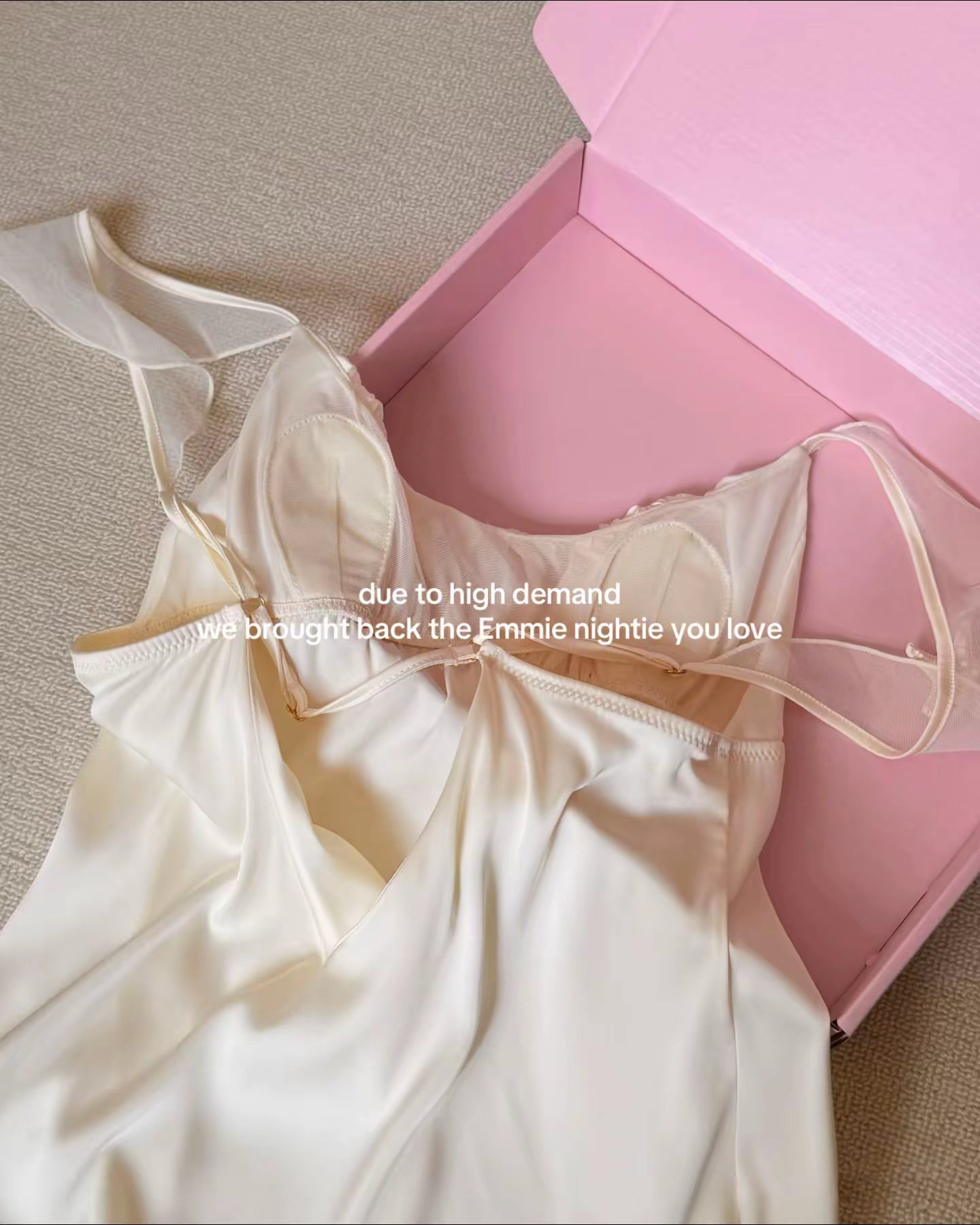 Emmie Satin Nightie in Butter Yellow