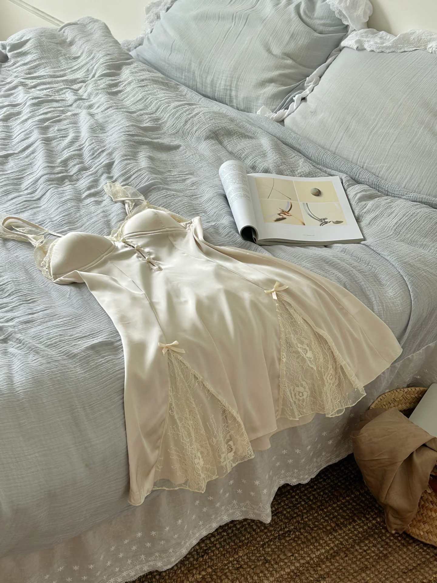 Nuisette en Satin Juliet en Ivoire