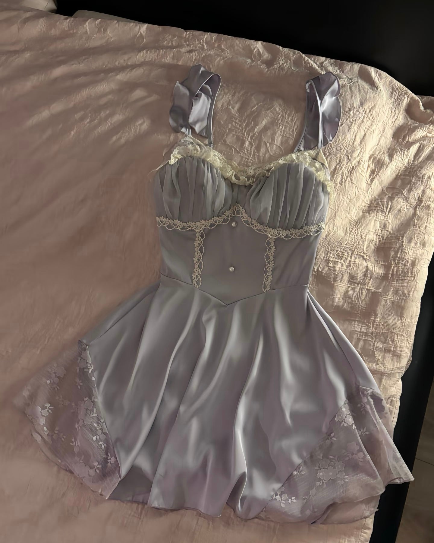 Nuisette en Dentelle Athena en Lavande