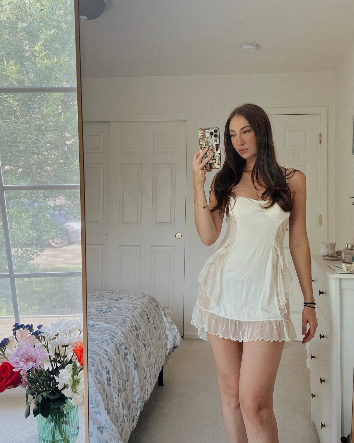 Nuisette en Satin Cinta en Jaune Beurre