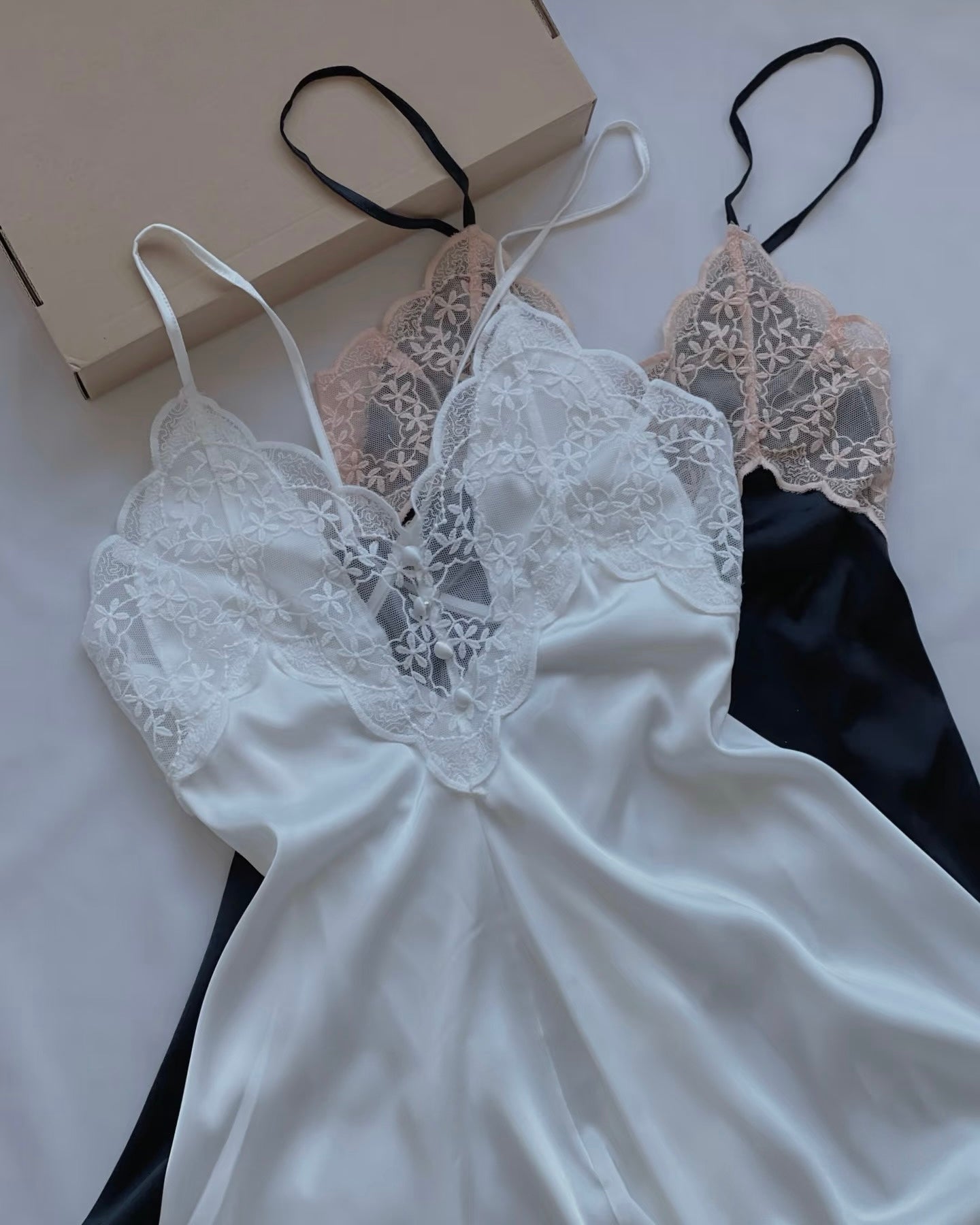 Bethany Lace Nightie in Black