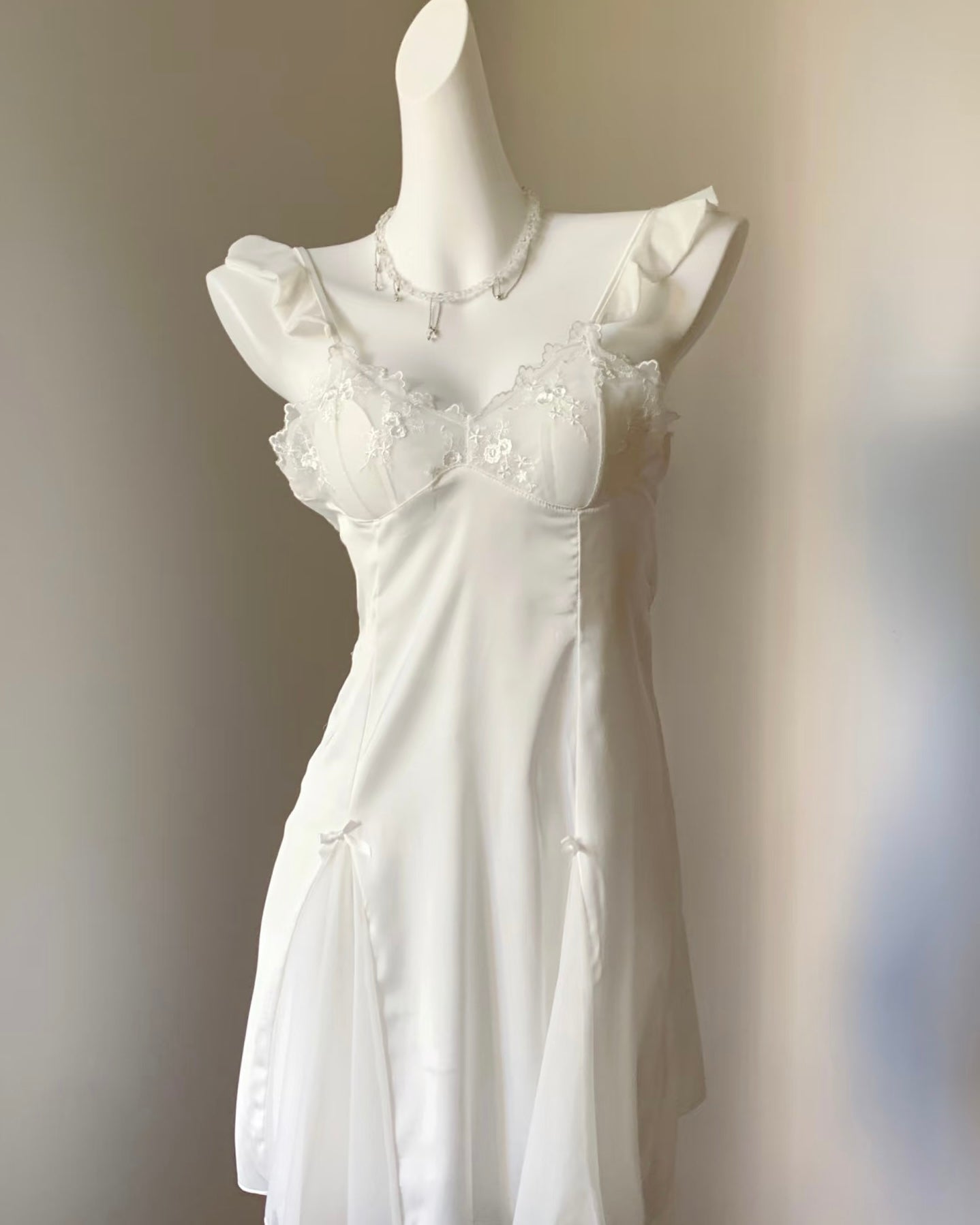 Layla Satin Nightie in White