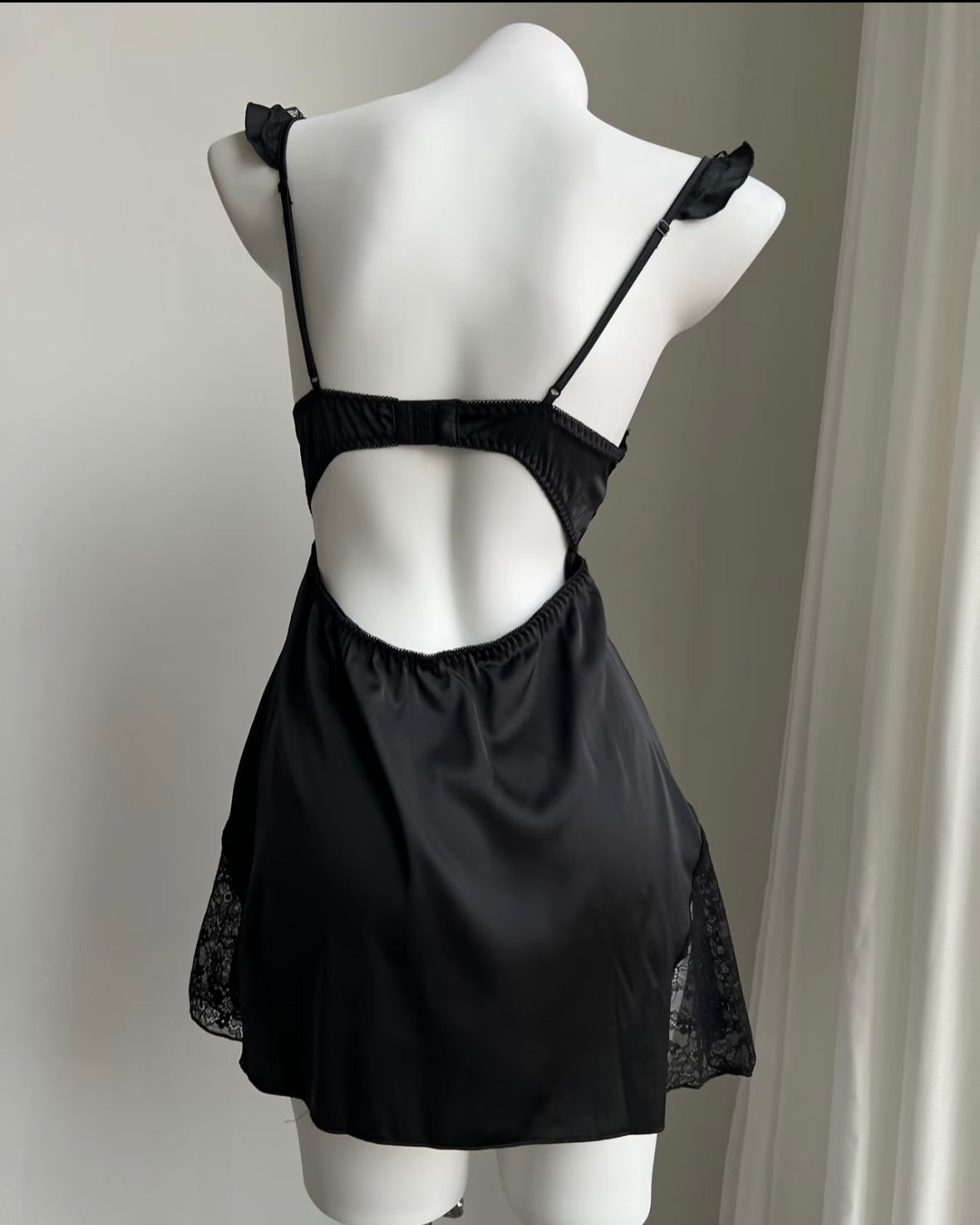 Nuisette Corset Lainey Brodée en Noir