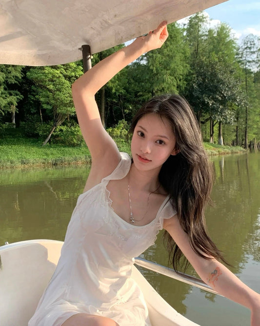 Layla Satin Nightie in White