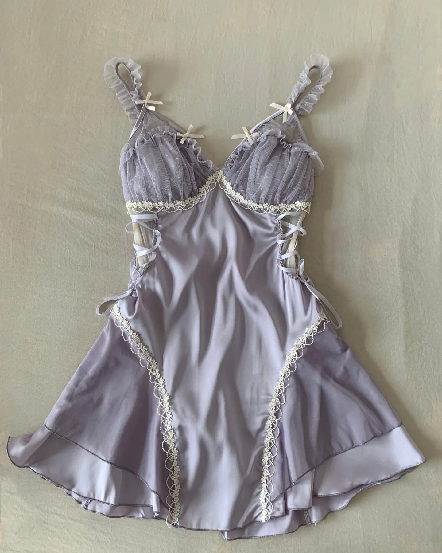 Maisie Satin Nightie in Purple