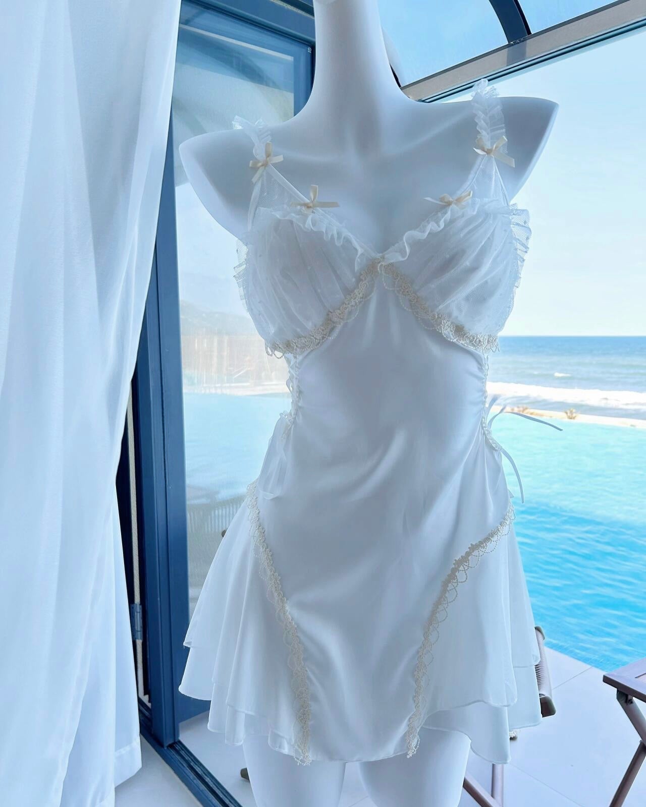 Maisie Satin Nightie in White