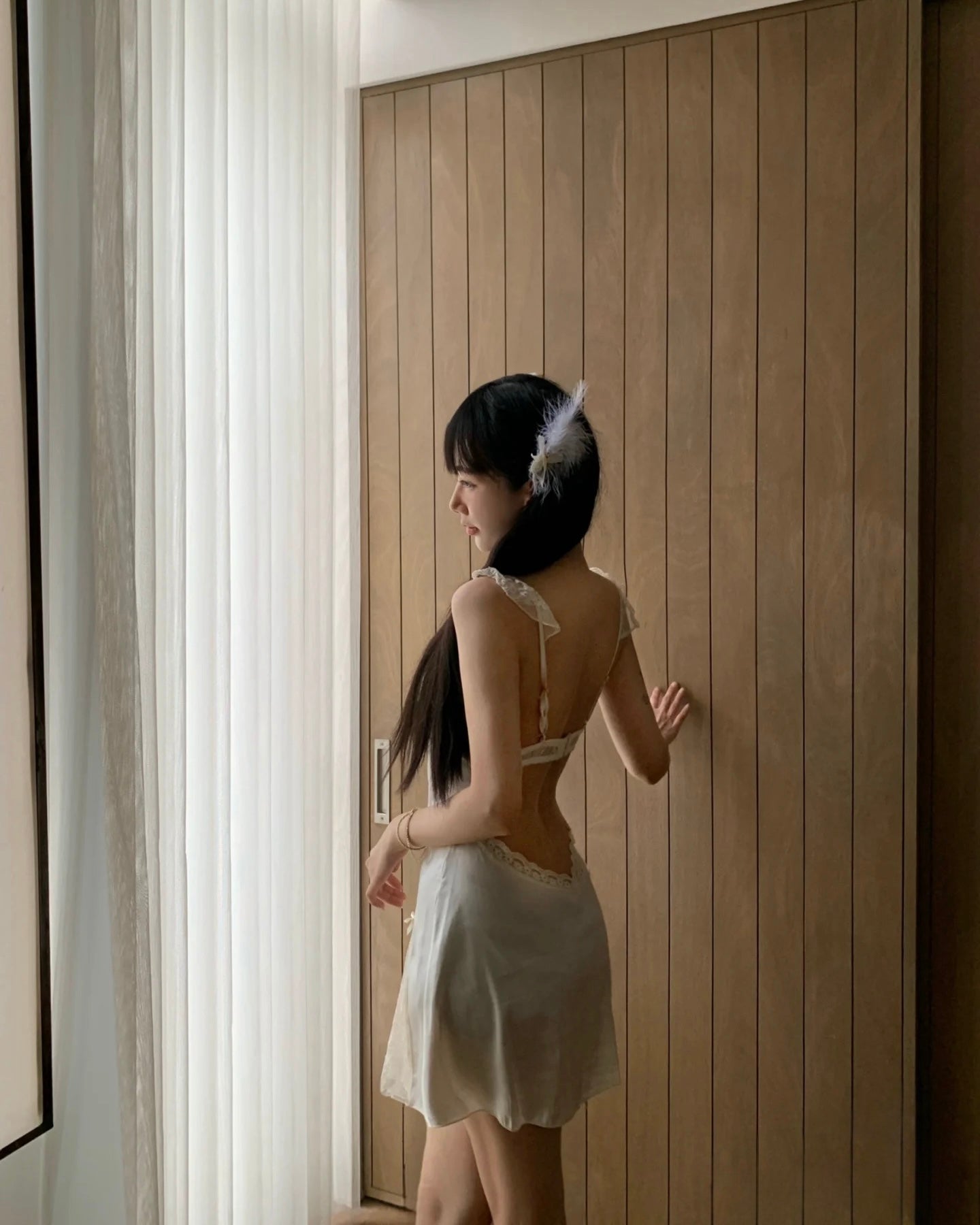 Nuisette en Satin Juliet en Ivoire