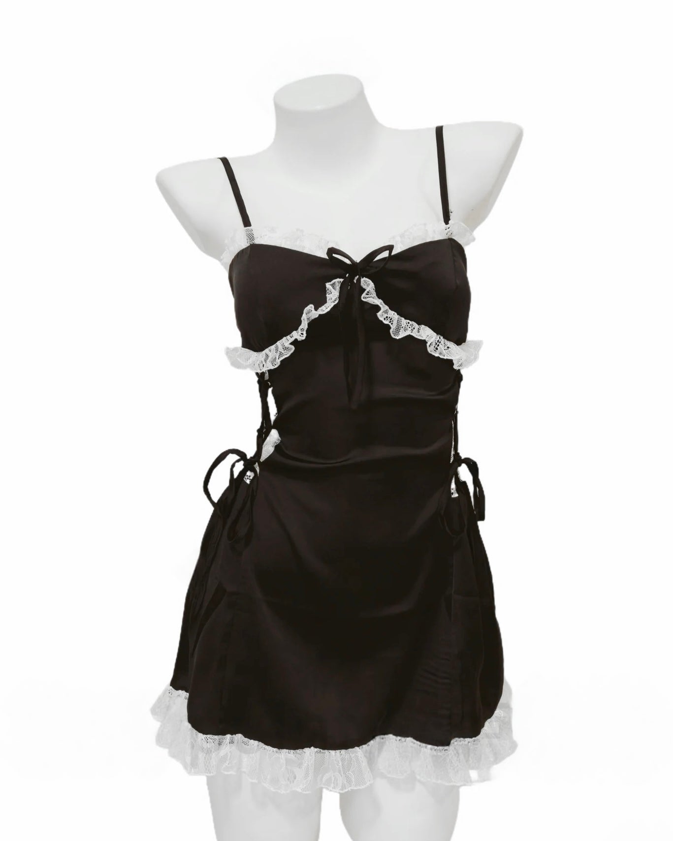 Swan Lace Nightie in Black