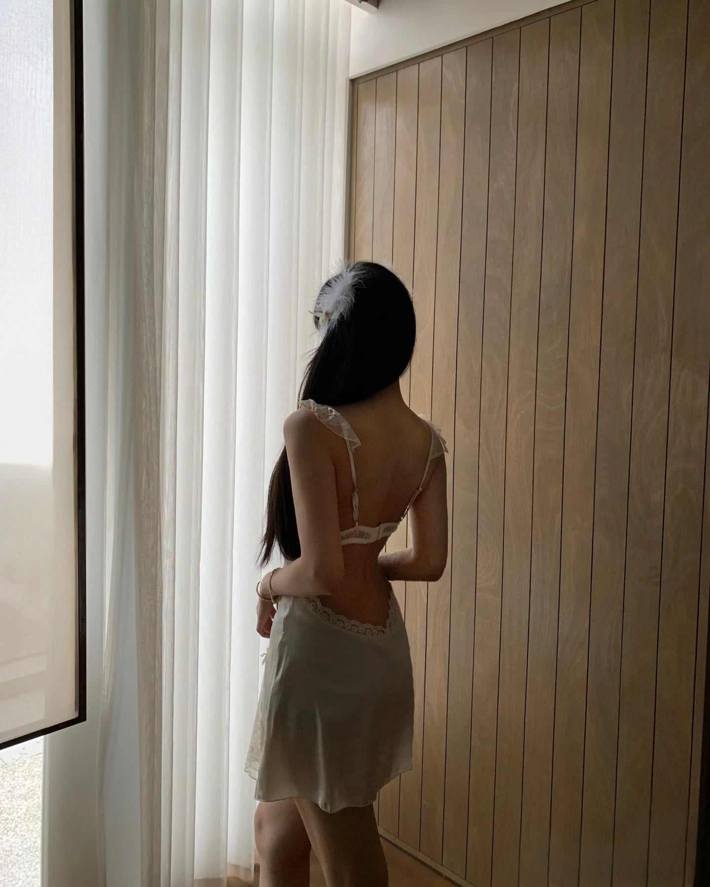 Nuisette en Satin Juliet en Ivoire