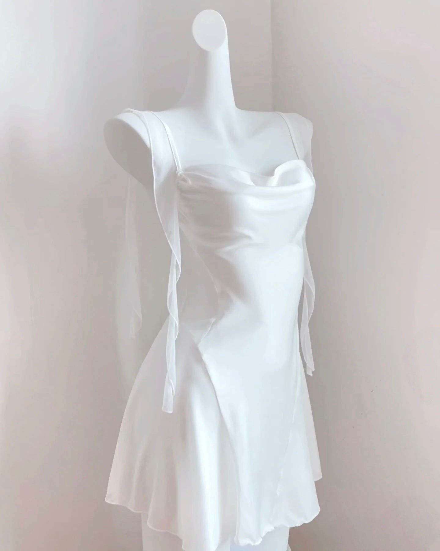 Freya Satin Nightie in White