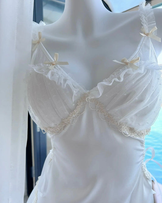 Maisie Satin Nightie in White