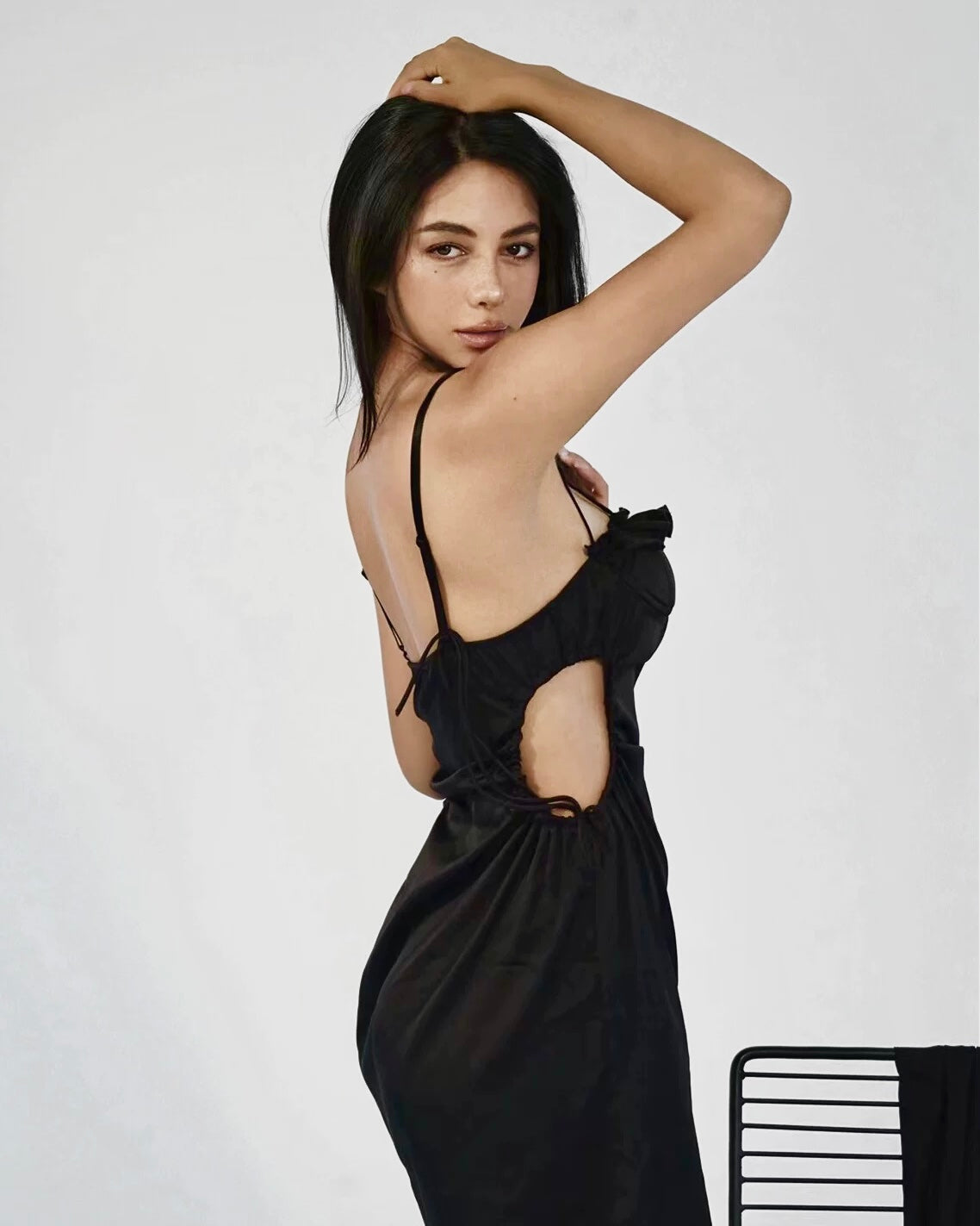 Annalise Cutout Nightie in Black