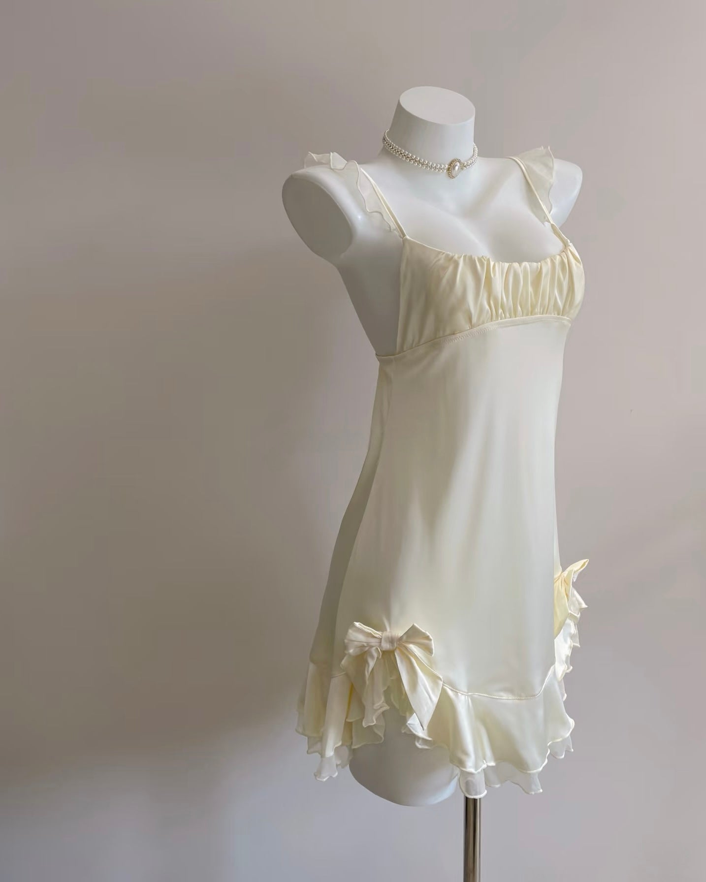 Emmie Satin Nightie in Butter Yellow