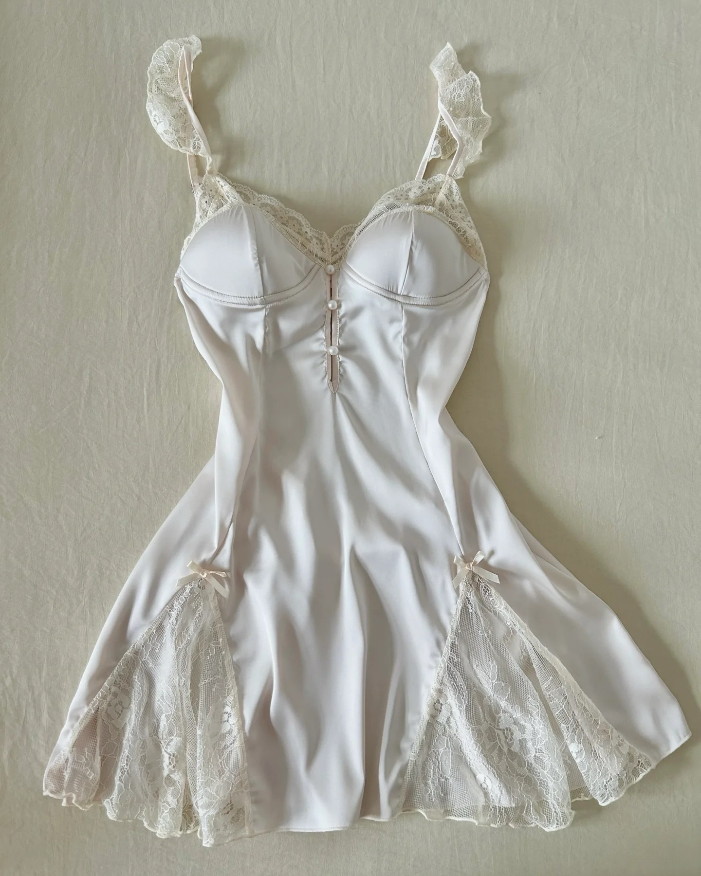 Nuisette en Satin Juliet en Ivoire