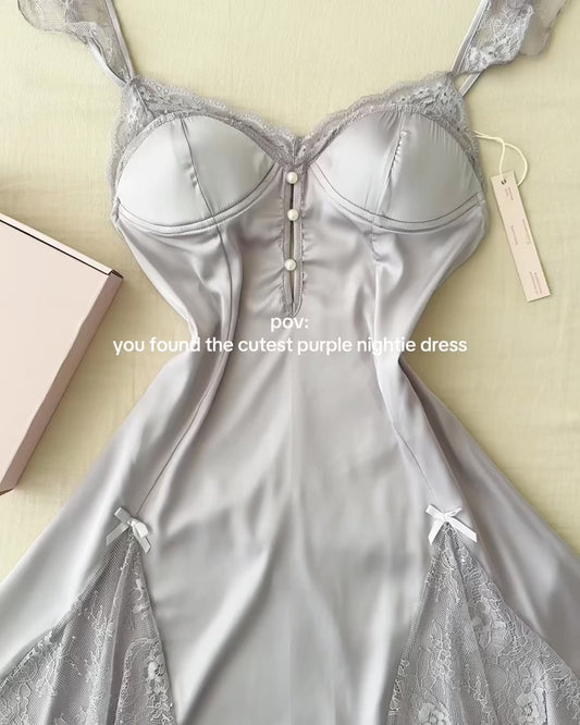 Nuisette en Satin Juliet en Parme