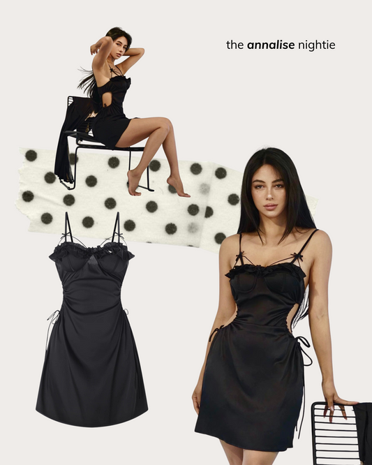 Annalise Cutout Nightie in Black